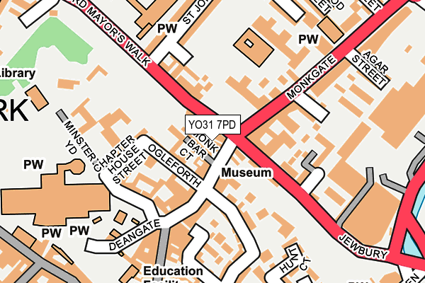 YO31 7PD map - OS OpenMap – Local (Ordnance Survey)