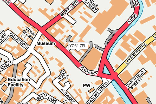 YO31 7PL map - OS OpenMap – Local (Ordnance Survey)