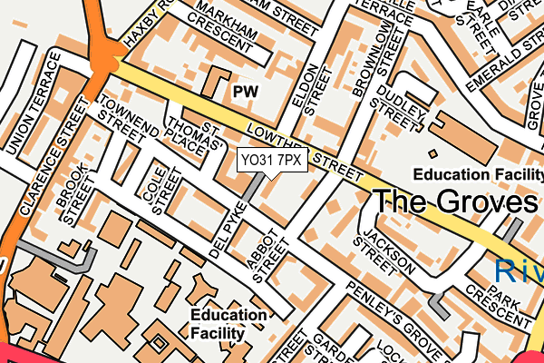 YO31 7PX map - OS OpenMap – Local (Ordnance Survey)