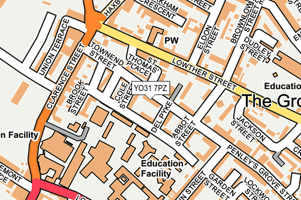 YO31 7PZ map - OS OpenMap – Local (Ordnance Survey)