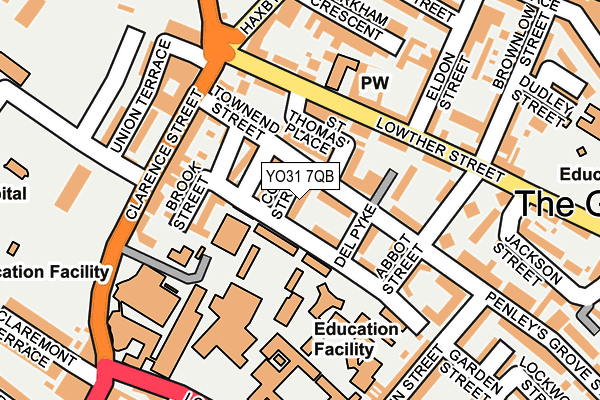 YO31 7QB map - OS OpenMap – Local (Ordnance Survey)