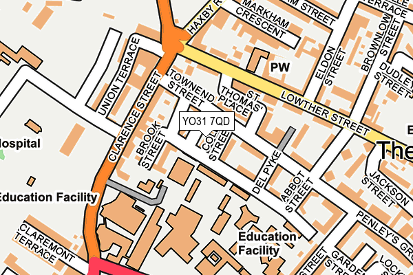 YO31 7QD map - OS OpenMap – Local (Ordnance Survey)