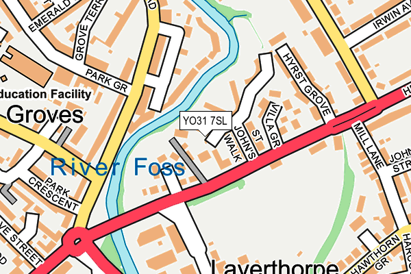 YO31 7SL map - OS OpenMap – Local (Ordnance Survey)