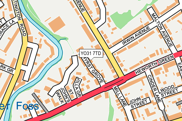 YO31 7TD map - OS OpenMap – Local (Ordnance Survey)