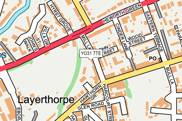 YO31 7TE map - OS OpenMap – Local (Ordnance Survey)