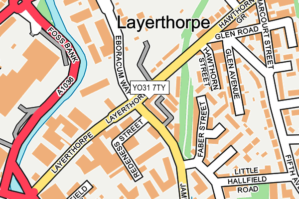 YO31 7TY map - OS OpenMap – Local (Ordnance Survey)