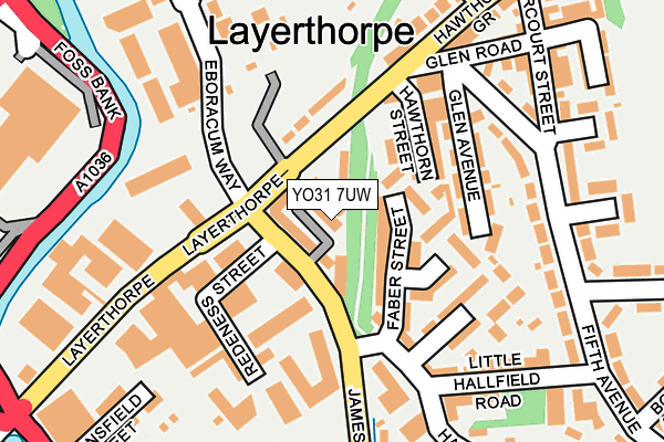 YO31 7UW map - OS OpenMap – Local (Ordnance Survey)