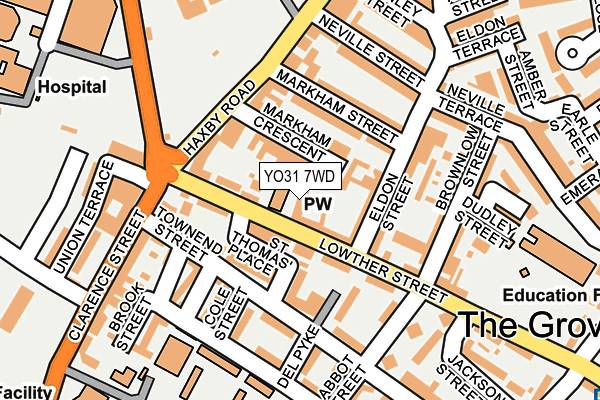 YO31 7WD map - OS OpenMap – Local (Ordnance Survey)