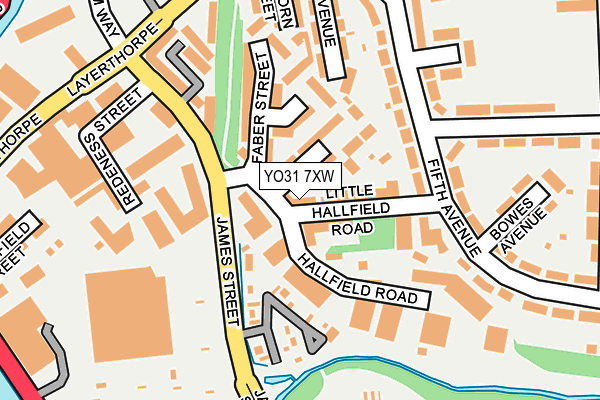 YO31 7XW map - OS OpenMap – Local (Ordnance Survey)