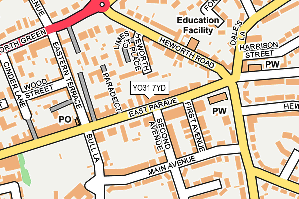 YO31 7YD map - OS OpenMap – Local (Ordnance Survey)