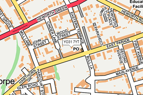 YO31 7YT map - OS OpenMap – Local (Ordnance Survey)