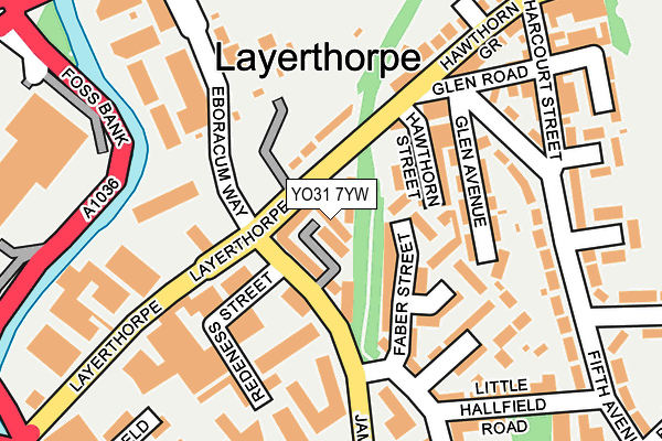 YO31 7YW map - OS OpenMap – Local (Ordnance Survey)