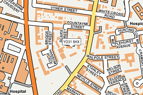 YO31 8HX map - OS OpenMap – Local (Ordnance Survey)