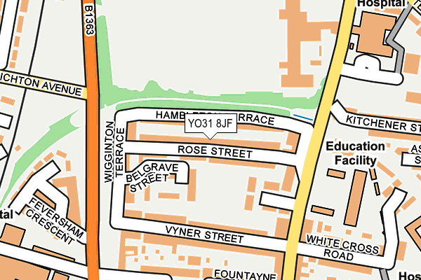 YO31 8JF map - OS OpenMap – Local (Ordnance Survey)