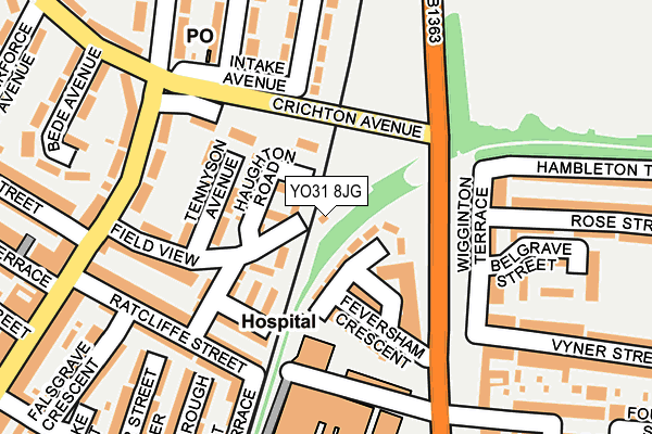 YO31 8JG map - OS OpenMap – Local (Ordnance Survey)
