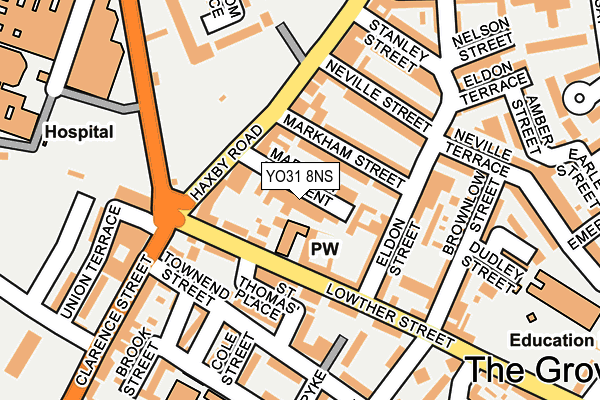 YO31 8NS map - OS OpenMap – Local (Ordnance Survey)