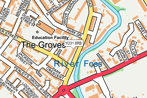 YO31 8RB map - OS OpenMap – Local (Ordnance Survey)