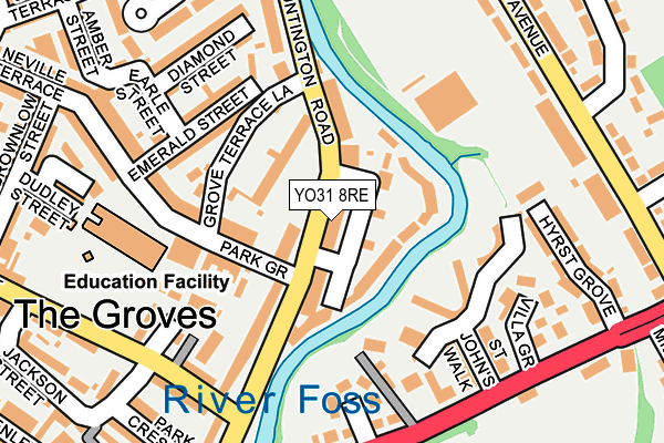 YO31 8RE map - OS OpenMap – Local (Ordnance Survey)