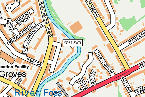 YO31 8WD map - OS OpenMap – Local (Ordnance Survey)