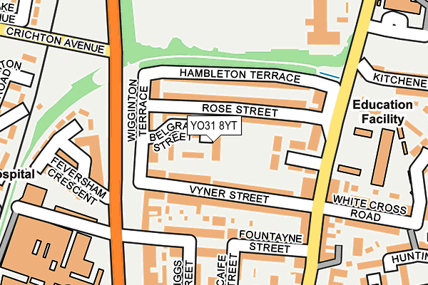 YO31 8YT map - OS OpenMap – Local (Ordnance Survey)