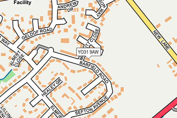 YO31 9AW map - OS OpenMap – Local (Ordnance Survey)