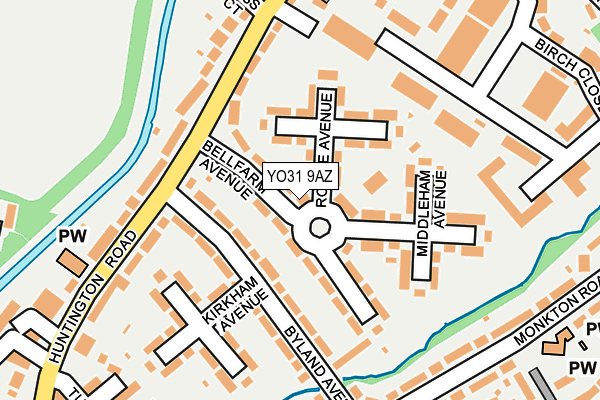 YO31 9AZ map - OS OpenMap – Local (Ordnance Survey)
