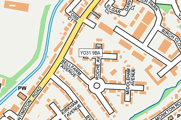 YO31 9BA map - OS OpenMap – Local (Ordnance Survey)