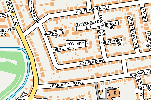 YO31 9DG map - OS OpenMap – Local (Ordnance Survey)
