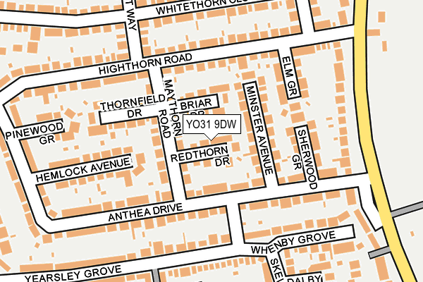 YO31 9DW map - OS OpenMap – Local (Ordnance Survey)