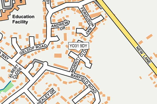 YO31 9DY map - OS OpenMap – Local (Ordnance Survey)