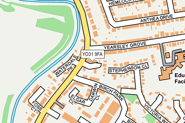 YO31 9FA map - OS OpenMap – Local (Ordnance Survey)