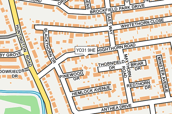 YO31 9HE map - OS OpenMap – Local (Ordnance Survey)