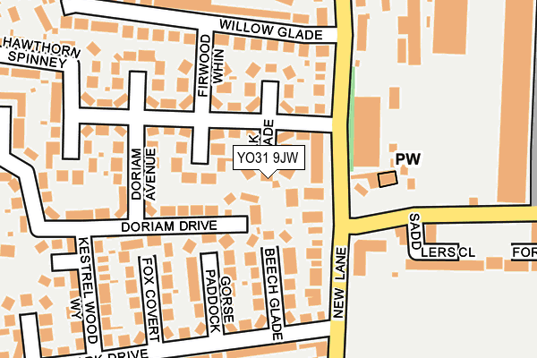 YO31 9JW map - OS OpenMap – Local (Ordnance Survey)