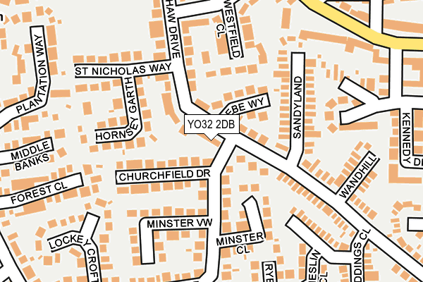 YO32 2DB map - OS OpenMap – Local (Ordnance Survey)