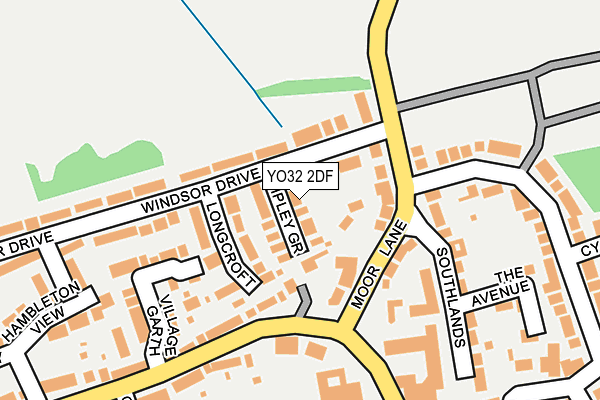 YO32 2DF map - OS OpenMap – Local (Ordnance Survey)
