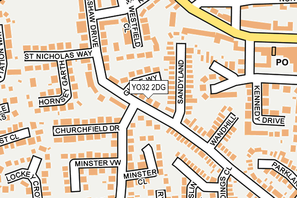 YO32 2DG map - OS OpenMap – Local (Ordnance Survey)