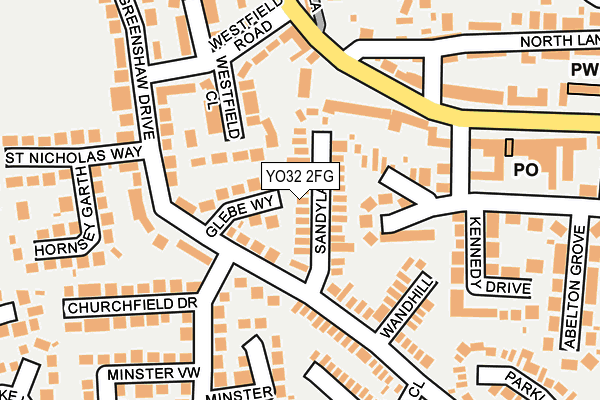 YO32 2FG map - OS OpenMap – Local (Ordnance Survey)
