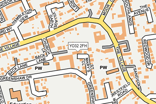 YO32 2FH map - OS OpenMap – Local (Ordnance Survey)