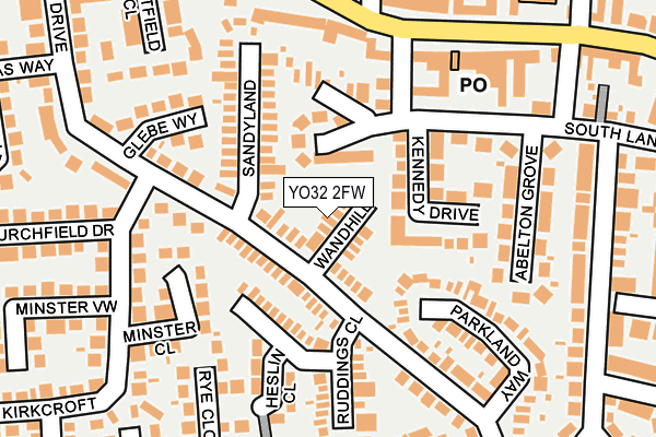 YO32 2FW map - OS OpenMap – Local (Ordnance Survey)
