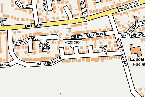 YO32 2FX map - OS OpenMap – Local (Ordnance Survey)