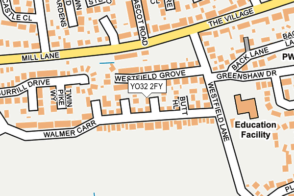 YO32 2FY map - OS OpenMap – Local (Ordnance Survey)