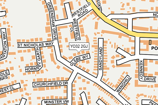 YO32 2GJ map - OS OpenMap – Local (Ordnance Survey)