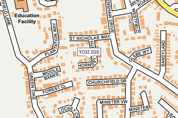 YO32 2GS map - OS OpenMap – Local (Ordnance Survey)