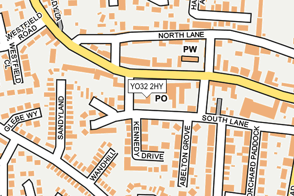 YO32 2HY map - OS OpenMap – Local (Ordnance Survey)