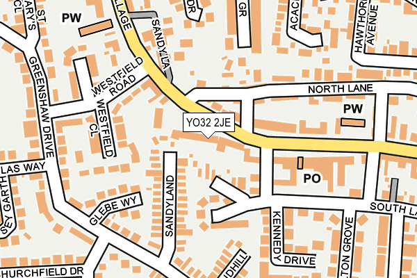 YO32 2JE map - OS OpenMap – Local (Ordnance Survey)