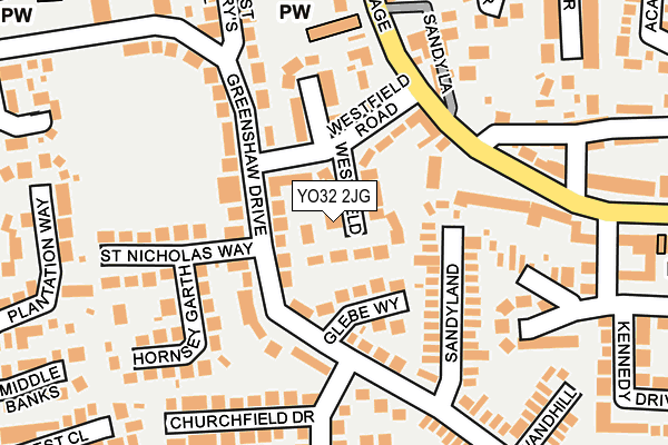 YO32 2JG map - OS OpenMap – Local (Ordnance Survey)