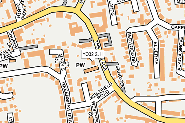 YO32 2JH map - OS OpenMap – Local (Ordnance Survey)