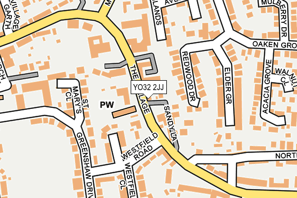 YO32 2JJ map - OS OpenMap – Local (Ordnance Survey)