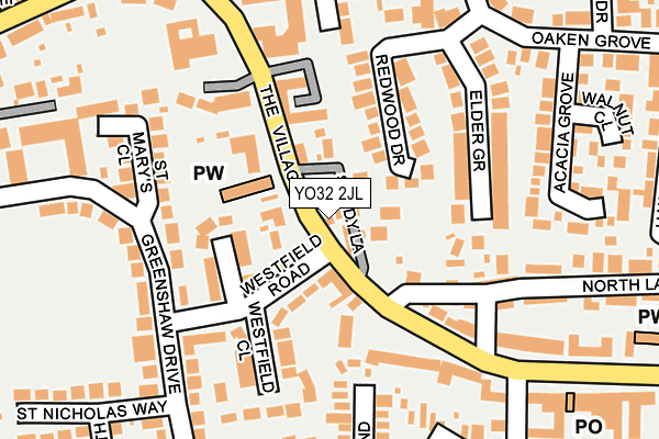YO32 2JL map - OS OpenMap – Local (Ordnance Survey)