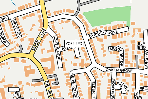YO32 2PD map - OS OpenMap – Local (Ordnance Survey)